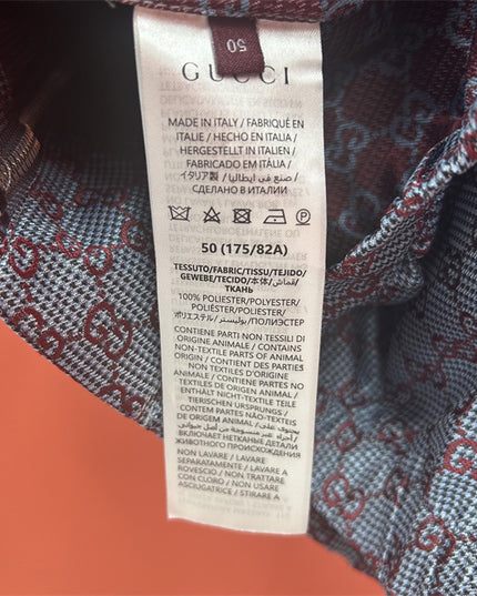 Gucci Jumbo GG Zip Jacket with Web Trim (Grey & Red Monogram)