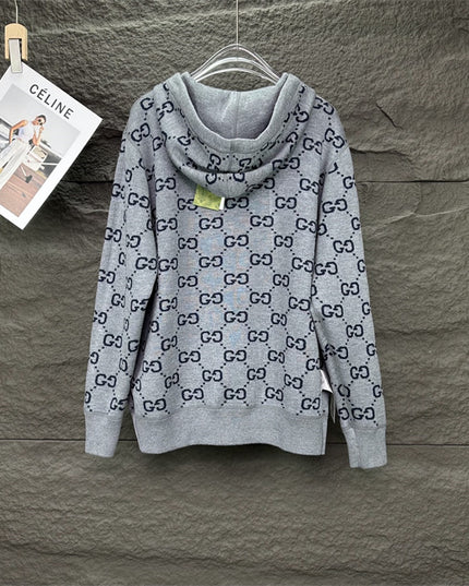 Gucci Jumbo GG Zip Jacket with Web (Grey/Dark Grey)