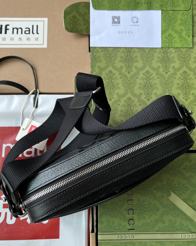 Gucci Jumbo GG Canvas Messenger Bag 675891 – Black