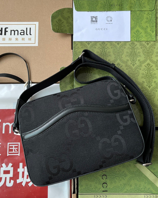 Gucci Jumbo GG Canvas Messenger Bag 675891 – Black
