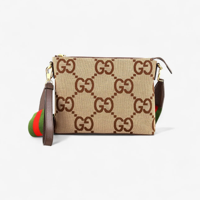 Gucci Jumbo Messenger Bag – Green & Red Web Strap
