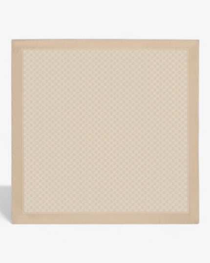 Gucci Lamé GG Silk Twill Carré Scarf – White & Beige