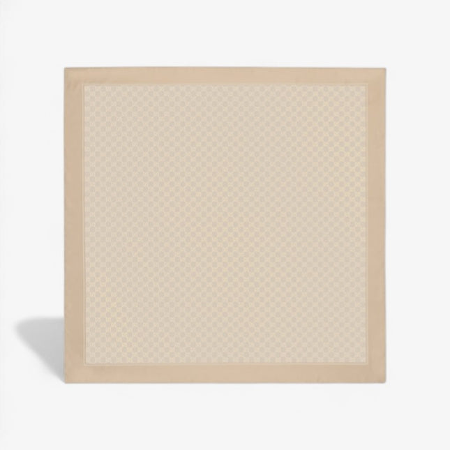 Gucci Lamé GG Silk Twill Carré Scarf – White & Beige