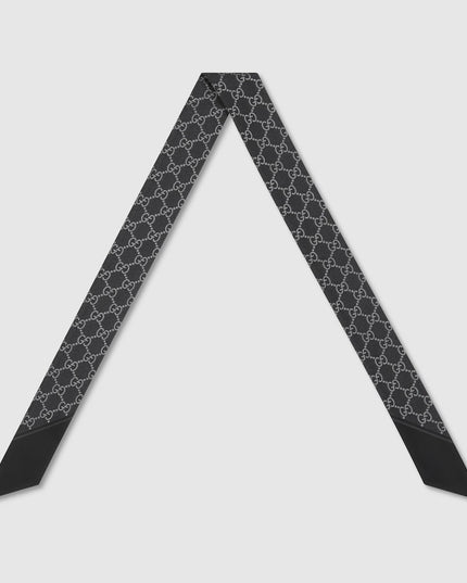 Gucci Lamé GG Silk Twill Ribbon – Black