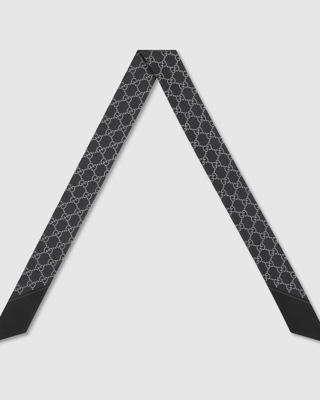 Gucci Lamé GG Silk Twill Ribbon – Black