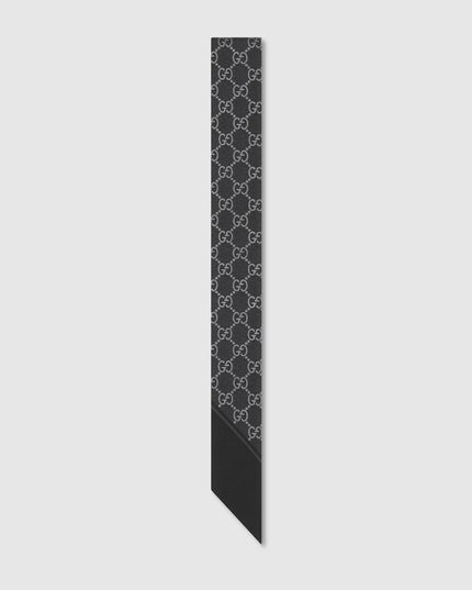 Gucci Lamé GG Silk Twill Ribbon – Black