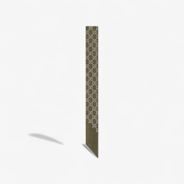 Gucci Lamé GG Silk Twill Ribbon – Dark Green