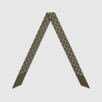 Gucci Lamé GG Silk Twill Ribbon – Dark Green