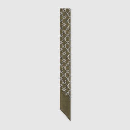 Gucci Lamé GG Silk Twill Ribbon – Dark Green