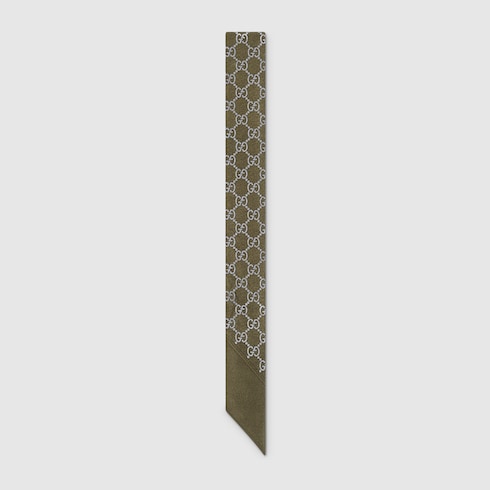 Gucci Lamé GG Silk Twill Ribbon – Dark Green