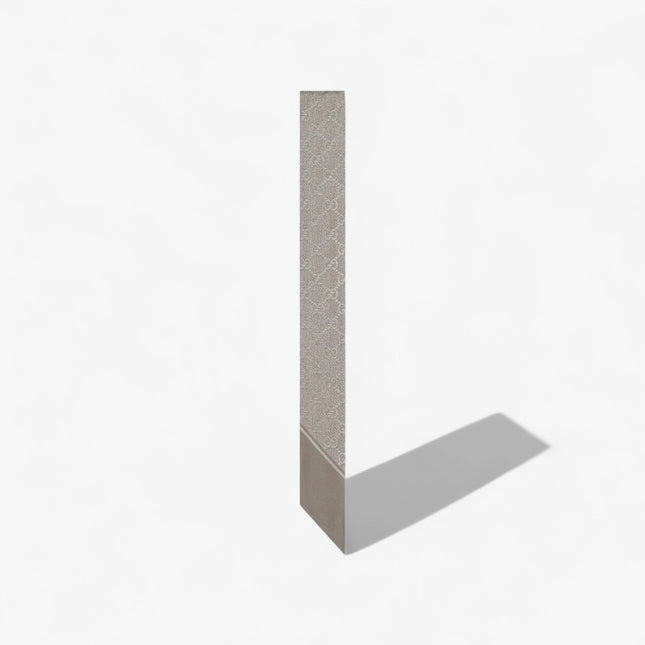 Gucci Lamé GG Silk Twill Ribbon – Light Grey & Beige