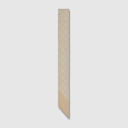 Gucci Lamé GG Silk Twill Ribbon – White & Beige