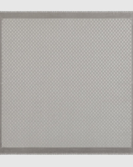 Gucci Lamé GG Wool Shawl – Light Grey