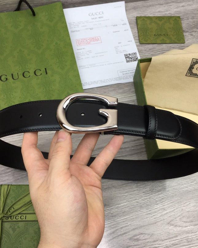Gucci Leather Belt 655567 – G Buckle in Black