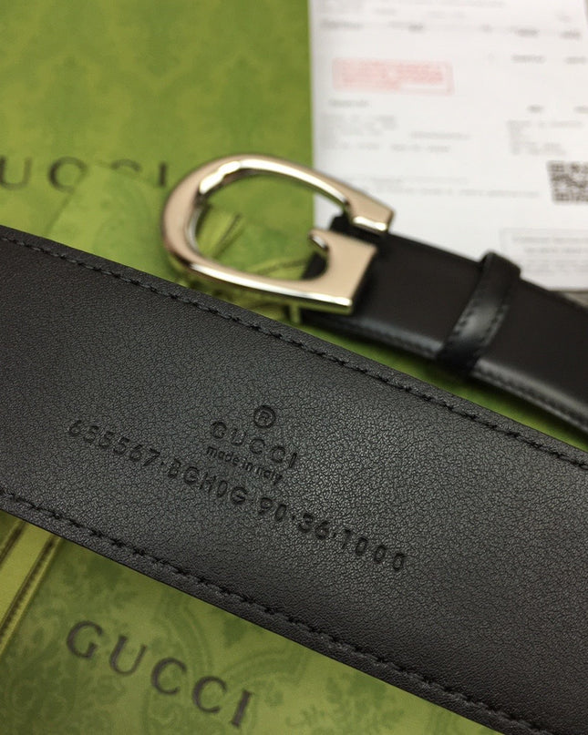 Gucci Leather Belt 655567 – G Buckle in Black