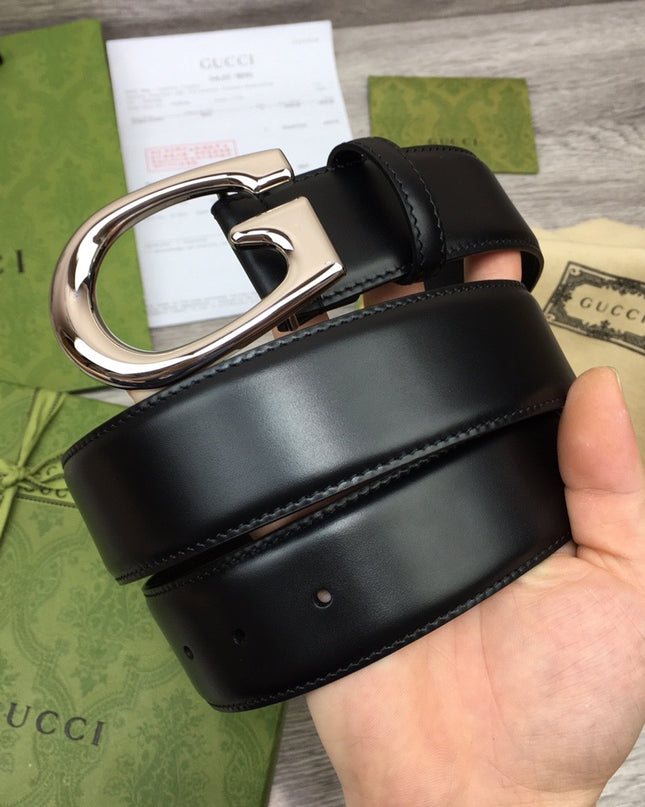 Gucci Leather Belt 655567 – G Buckle in Black