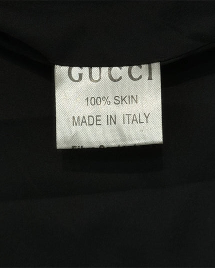 Gucci Leather Bomber Jacket with Web (Black)