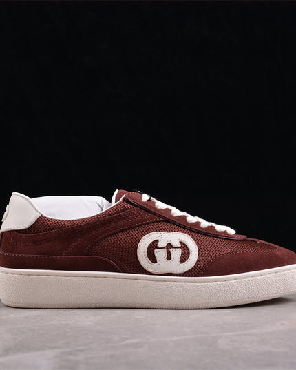 Gucci Lido Brown Men’s Suede & Mesh Sneaker