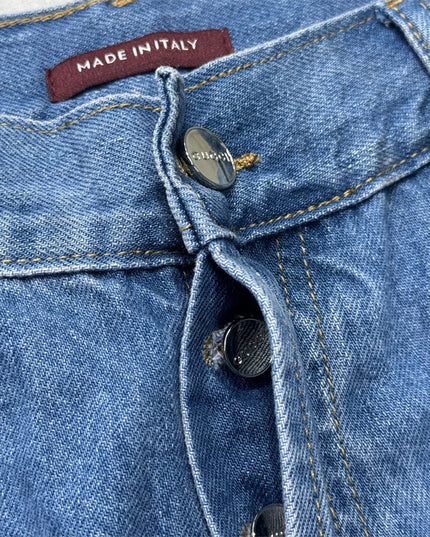 Gucci Light Blue Denim Jeans with Web Cuff Detail