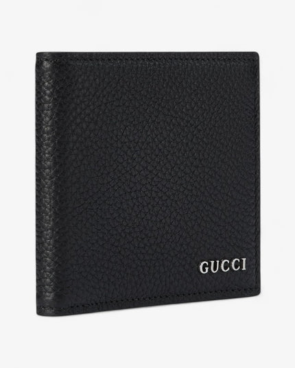 Gucci Logo Black Leather Bi-Fold Wallet