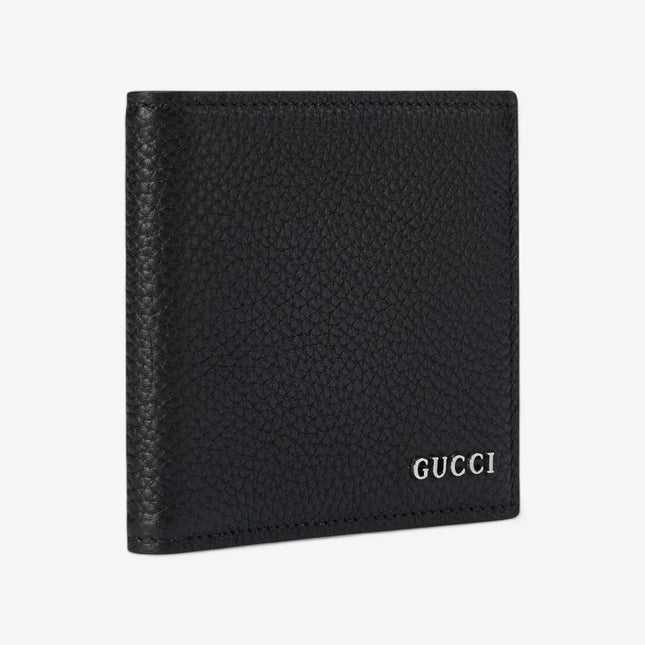 Gucci Logo Black Leather Bi-Fold Wallet