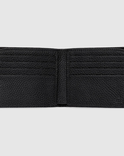 Gucci Logo Black Leather Bi-Fold Wallet