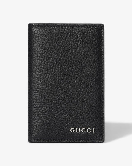 Gucci Logo Black Leather Long Card Case