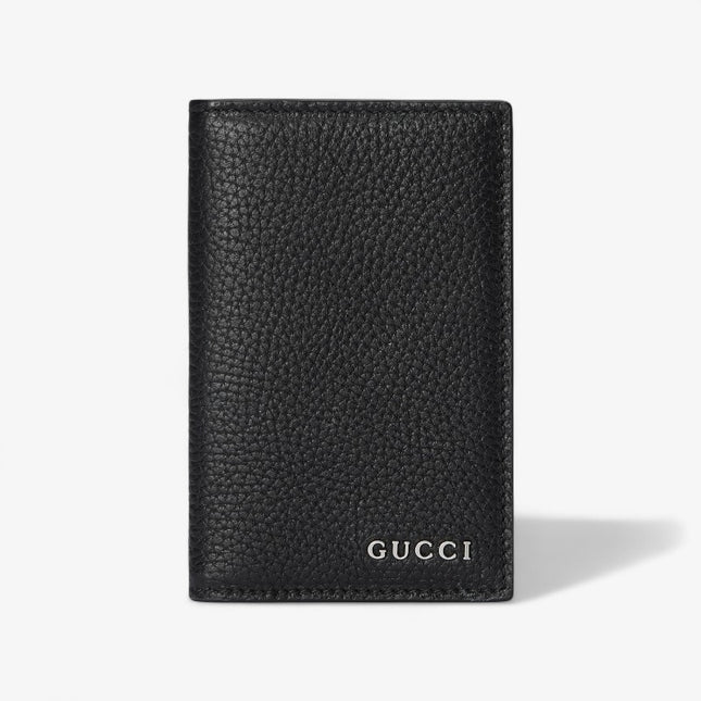 Gucci Logo Black Leather Long Card Case