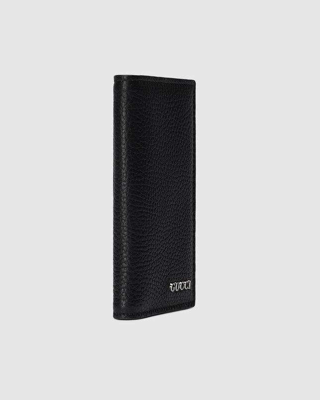 Gucci Logo Black Leather Long Card Case