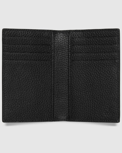 Gucci Logo Black Leather Long Card Case