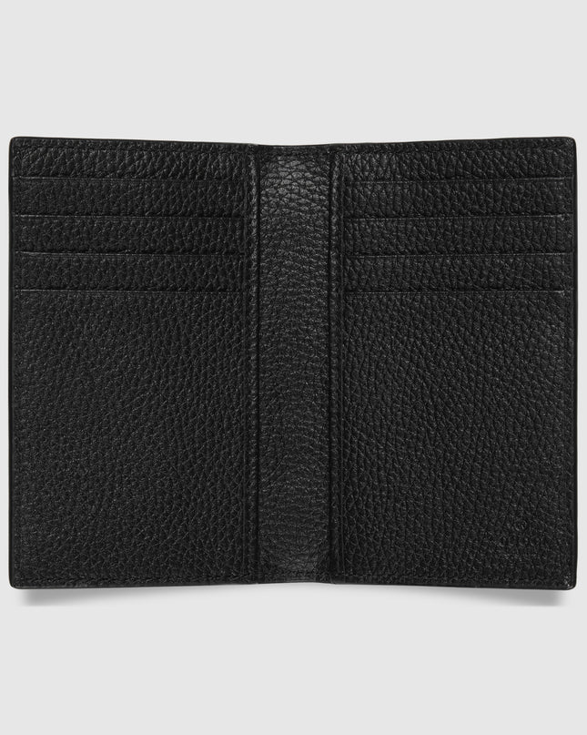 Gucci Logo Black Leather Long Card Case