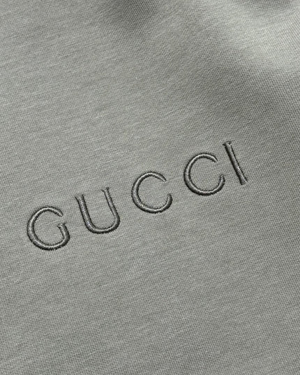 Gucci Logo‑Embroidered Cotton‑Blend Jersey Hoodie (Army Green)