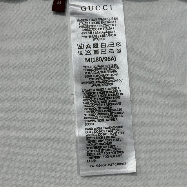 Gucci Logo‑Print Cotton‑Jersey T‑Shirt in White and Pink