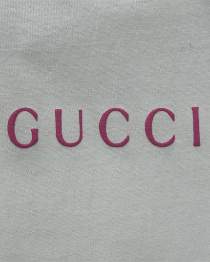 Gucci Logo‑Print Cotton‑Jersey T‑Shirt in White and Pink