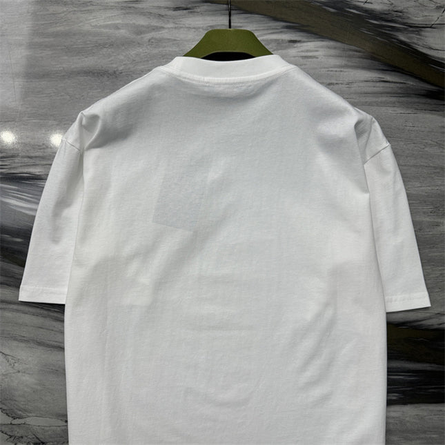 Gucci Logo‑Print Cotton‑Jersey T‑Shirt in White and Pink