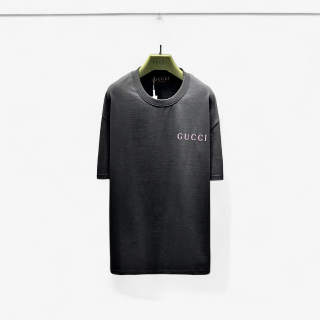 Gucci Logo‑print Cotton‑jersey T‑shirt in Black and Pink