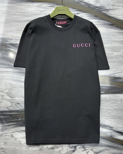 Gucci Logo‑print Cotton‑jersey T‑shirt in Black and Pink