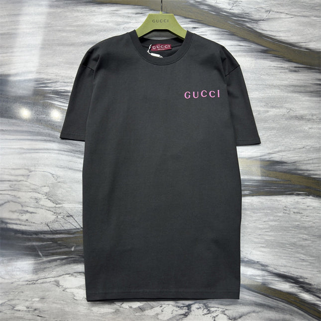 Gucci Logo‑print Cotton‑jersey T‑shirt in Black and Pink