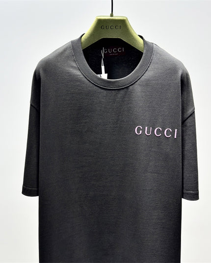 Gucci Logo‑print Cotton‑jersey T‑shirt in Black and Pink