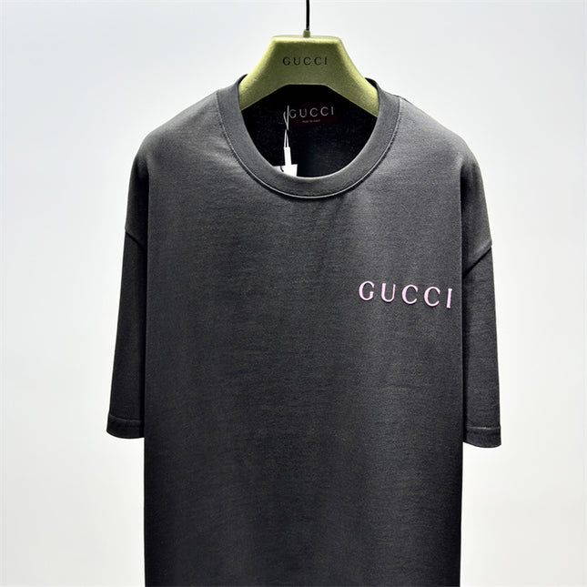 Gucci Logo‑print Cotton‑jersey T‑shirt in Black and Pink