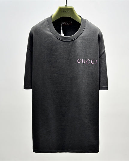 Gucci Logo‑print Cotton‑jersey T‑shirt in Black and Pink