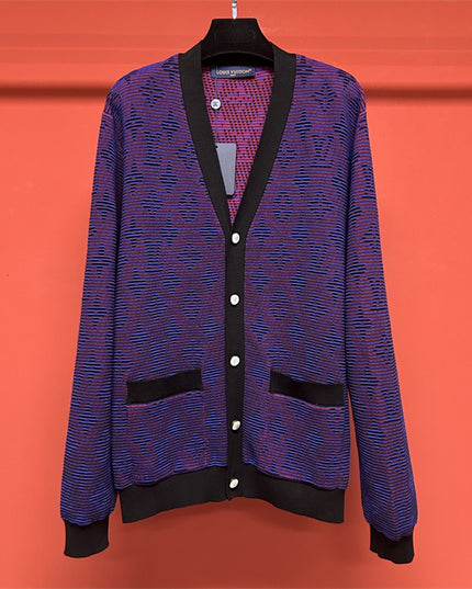 Gucci Louis Vuitton Monogram Knit Cardigan – Purple - Blue Gradient