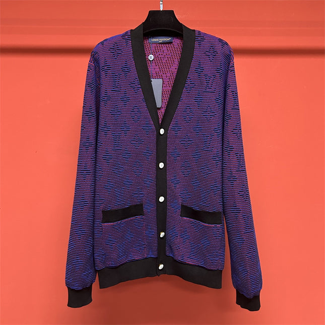 Gucci Louis Vuitton Monogram Knit Cardigan – Purple - Blue Gradient