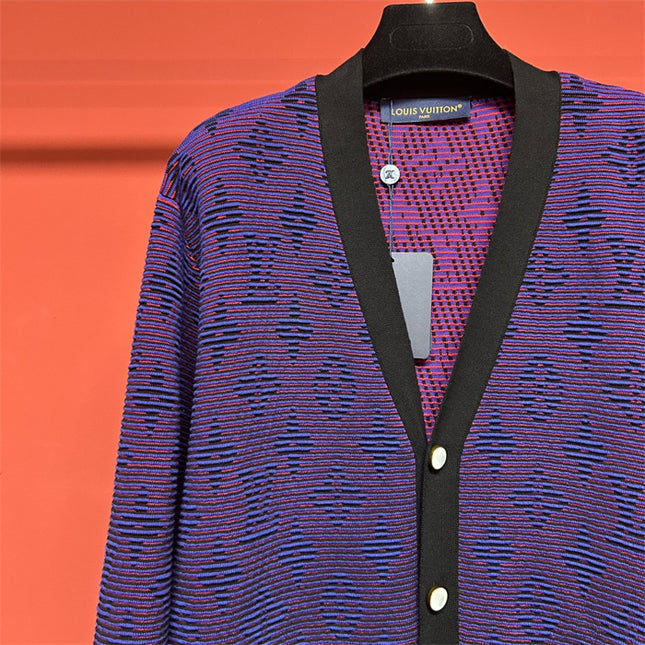 Gucci Louis Vuitton Monogram Knit Cardigan – Purple - Blue Gradient