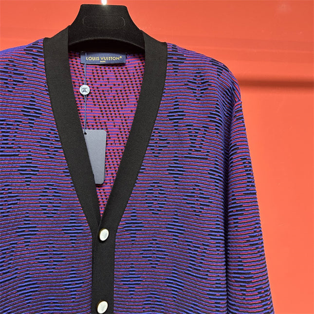 Gucci Louis Vuitton Monogram Knit Cardigan – Purple - Blue Gradient