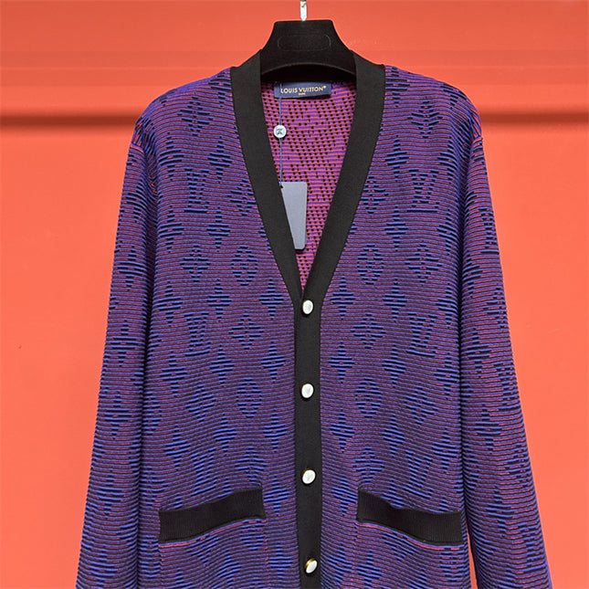 Gucci Louis Vuitton Monogram Knit Cardigan – Purple - Blue Gradient