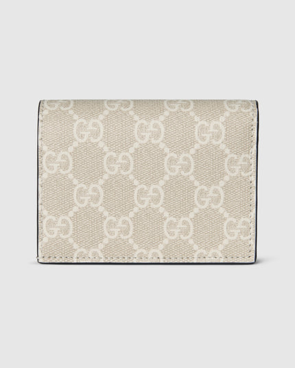 Gucci Marmont Beige Leather & GG Supreme Mini Wallet