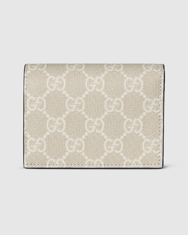 Gucci Marmont Beige Leather & GG Supreme Mini Wallet