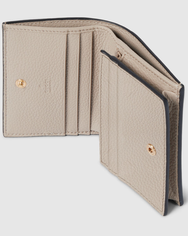 Gucci Marmont Beige Leather & GG Supreme Mini Wallet