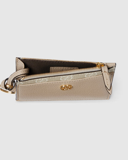 Gucci Marmont Beige Leather & Supreme Zip Key Pouch